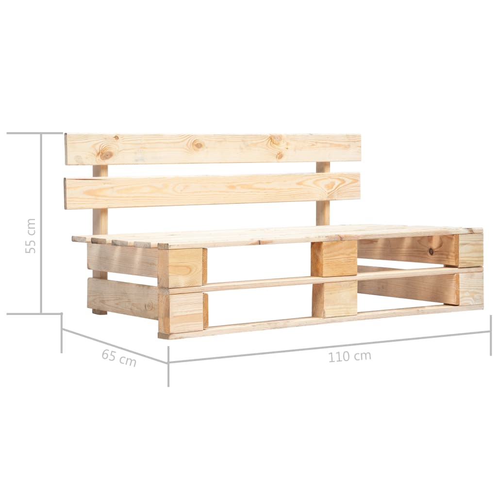 2-Personers Pallesofa Med Hynder Imprægneret Fyrretræ Beige
