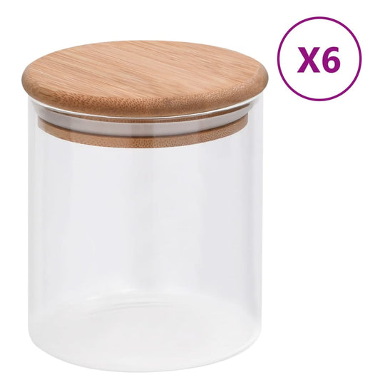 Opbevaringsglas Med Bambuslåg 6 Stk.