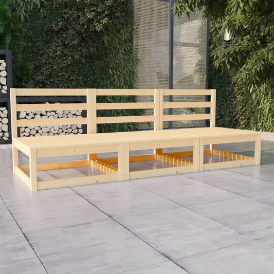 3-Personers Havesofa Massivt Fyrretræ