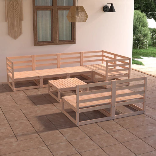 Loungesæt Til Haven 8 Dele Massivt Fyrretræ