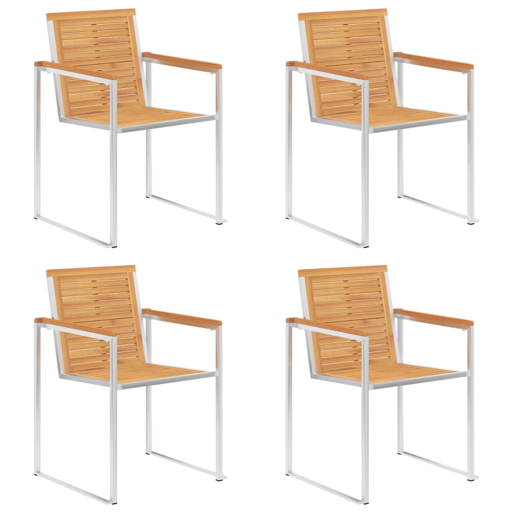Havestole 4 Stk. Og Rustfrit Stål