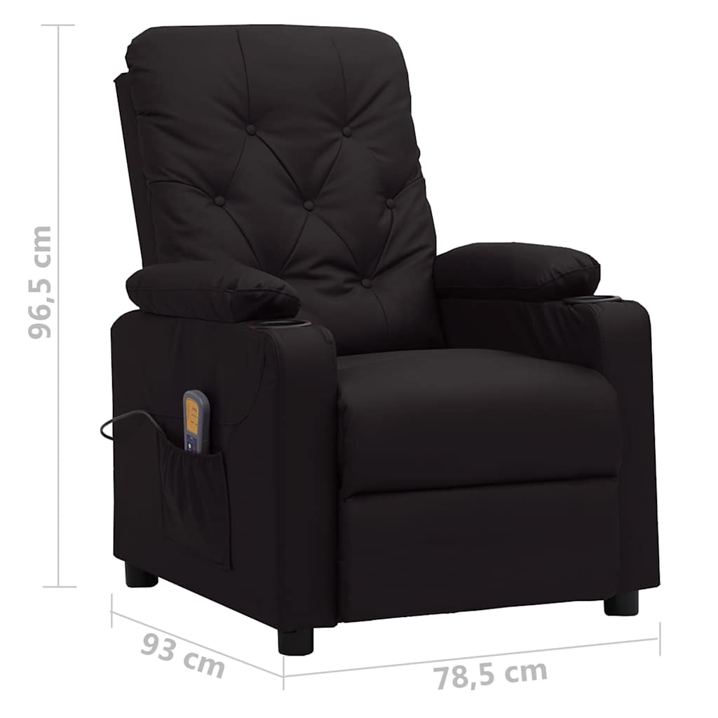 Massagestol Kunstlæder Sort - Billede 8