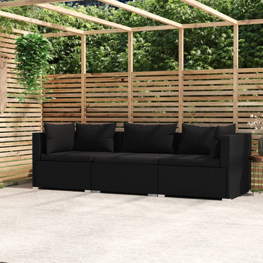 3-Personers Sofa Med Hynder Polyrattan