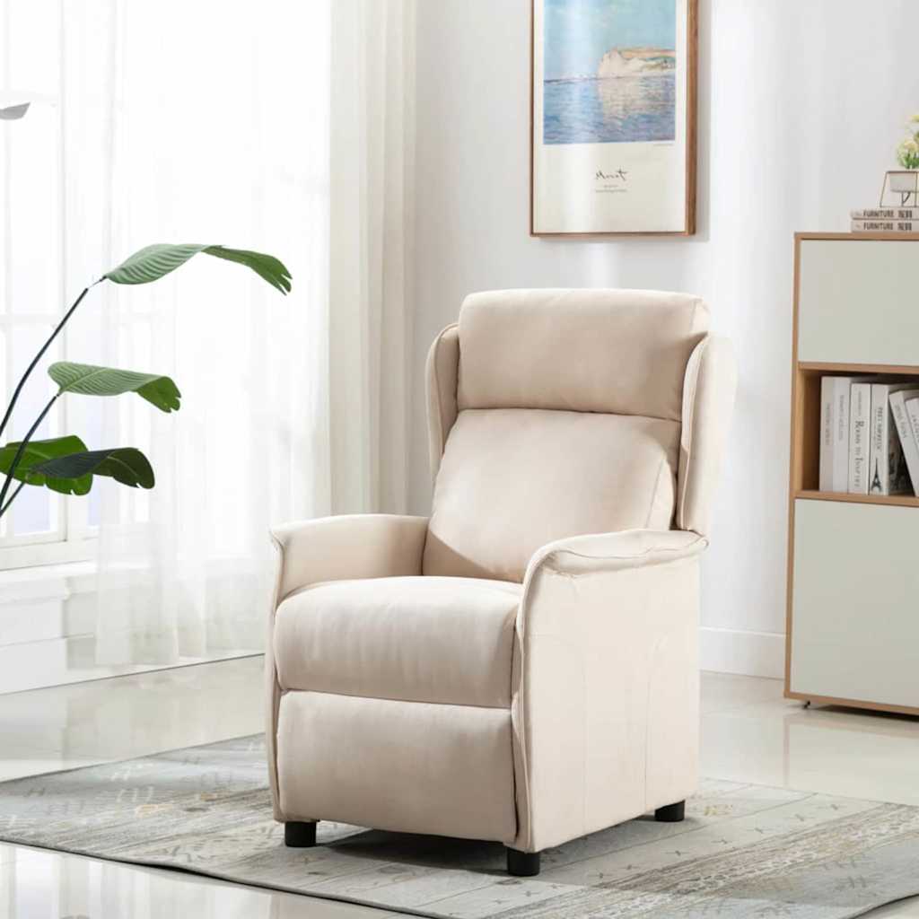 Liggestol Creme 67.5 X 93.5 X 101.5 Cm Stof - Billede 2