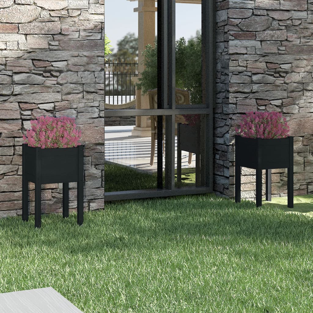 Plantekasser 40x40x70 Cm Massivt Fyrretræ - Variant 810798