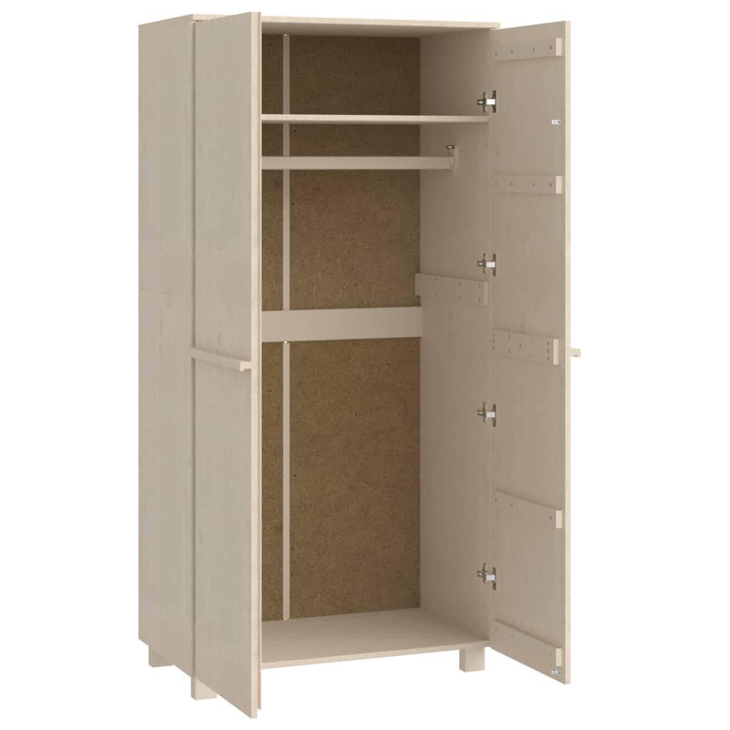 Klædeskab Hamar 89x50x180 Cm Massivt Fyrretræ - Billede 4