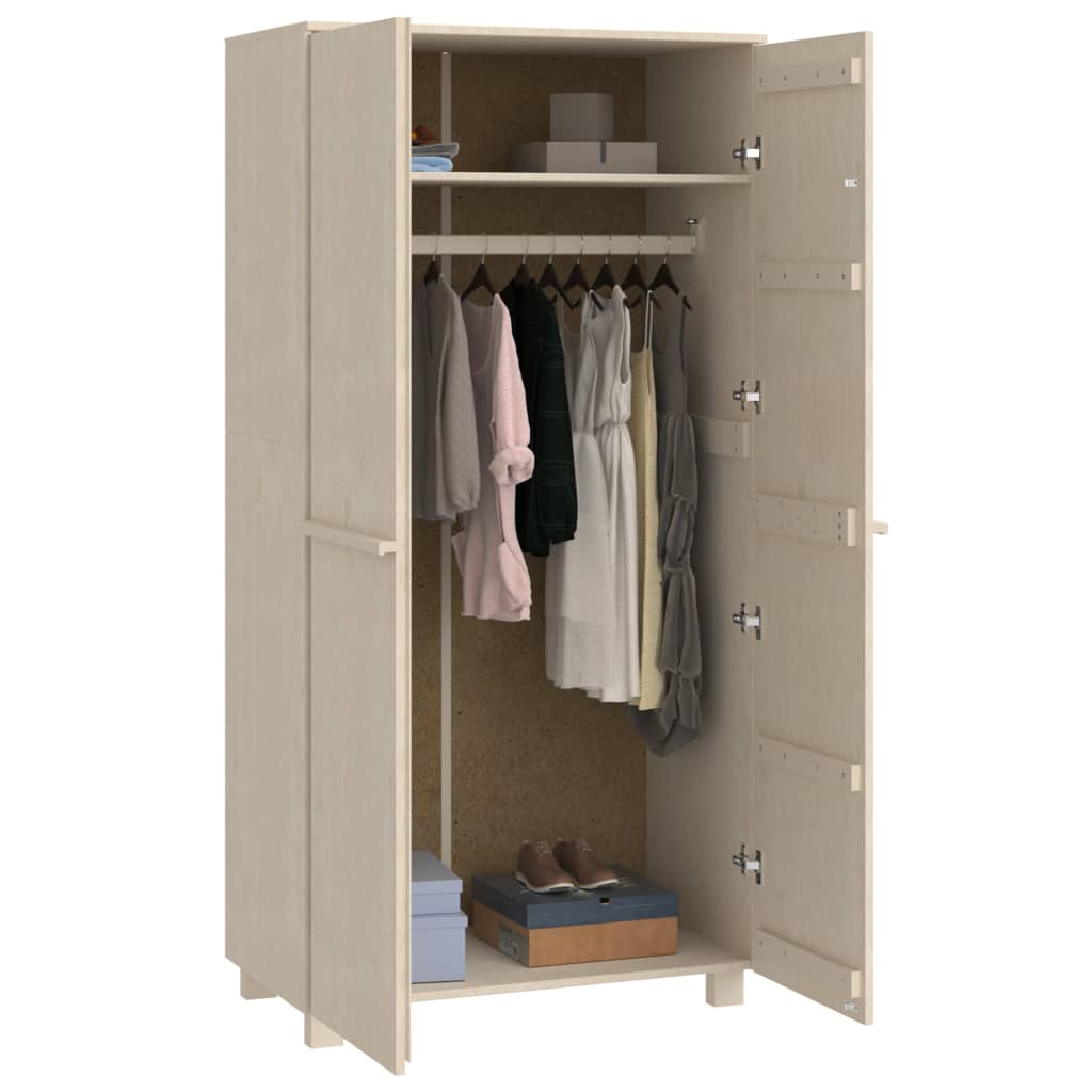Klædeskab Hamar 89x50x180 Cm Massivt Fyrretræ - Billede 6