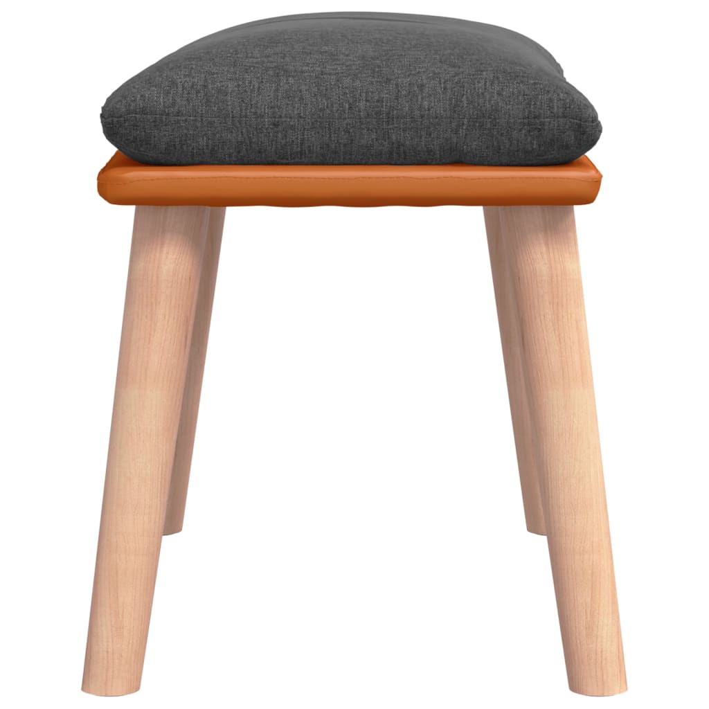 Fodskammel 45x29,5x35 Cm Stof Og Kunstlæder - Billede 4