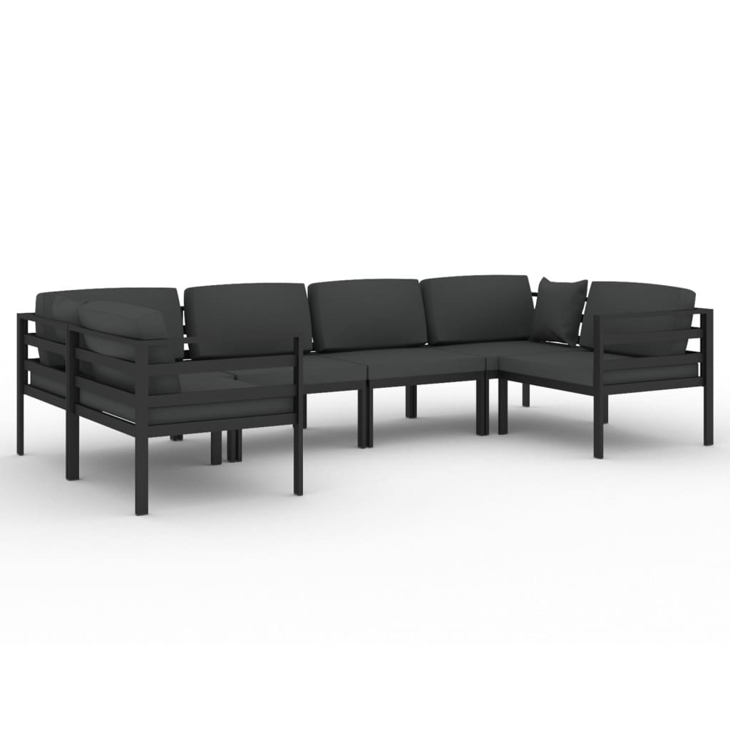 Loungesæt Til Haven 9 Dele Med Hynder Aluminium Antracitgrå