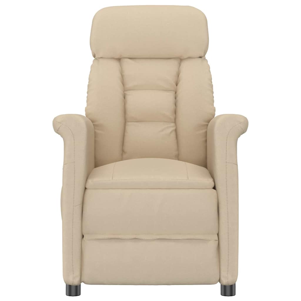 Lænestol Creme Creme 70.5 X 96.5 X 95 Cm Stof Og Metal - Billede 3