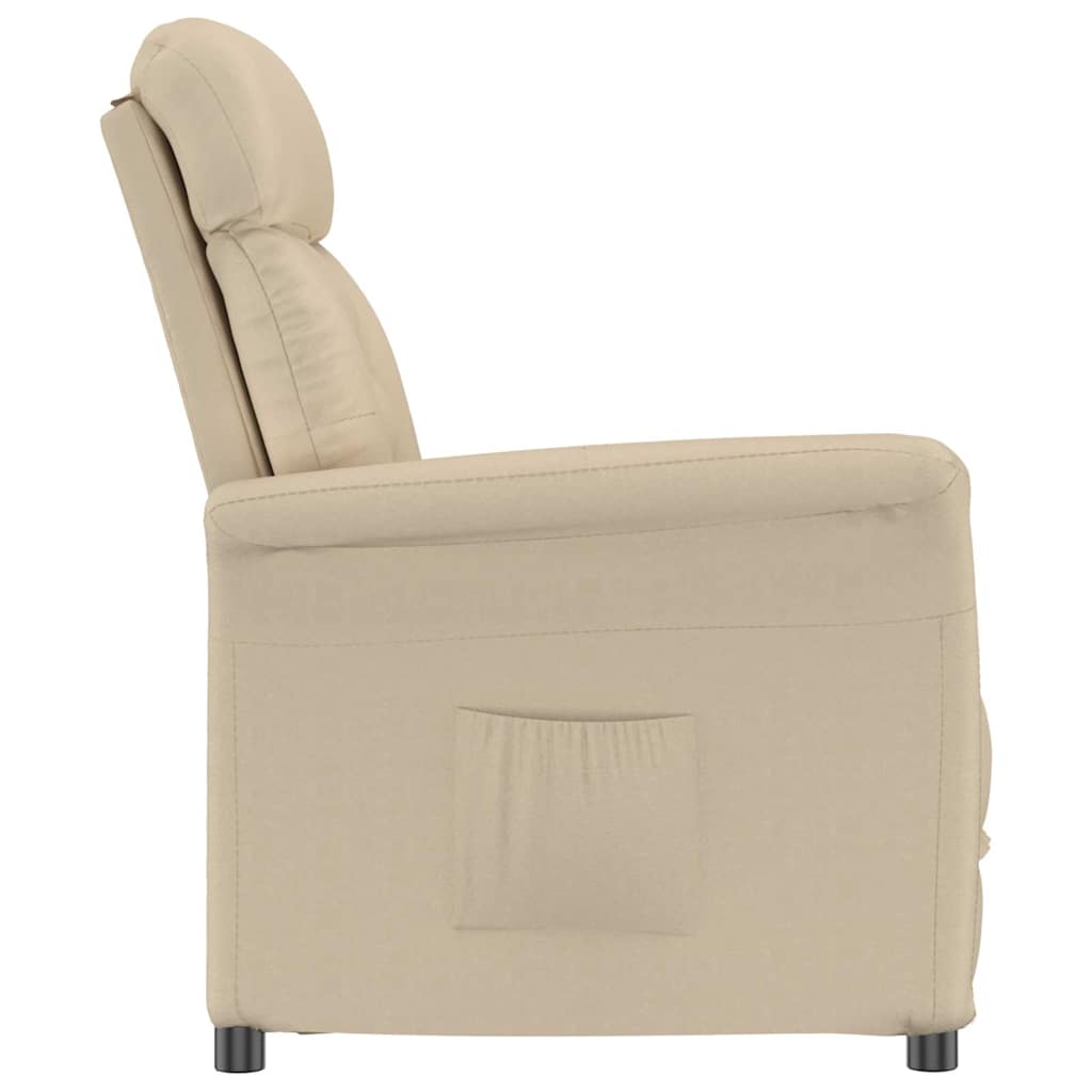 Lænestol Creme Creme 70.5 X 96.5 X 95 Cm Stof Og Metal - Billede 4