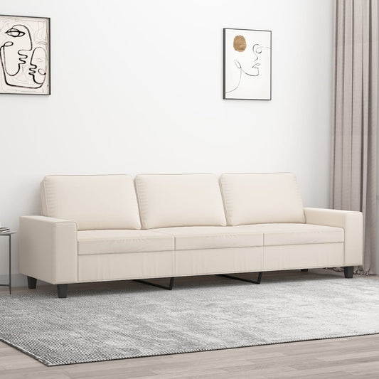 3-personers Sofa 210 Cm Mikrofiberstof Beige - Hovedbillede