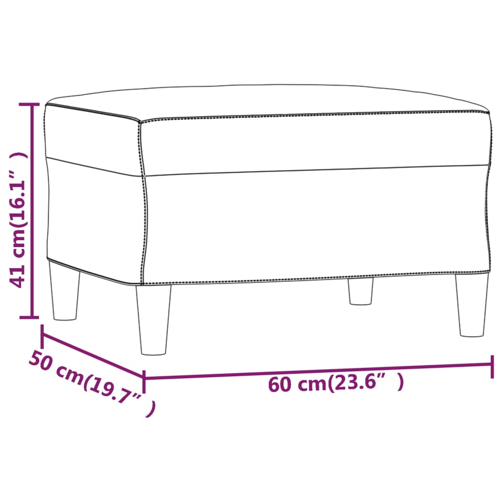Fodskammel 60x50x41 Cm Velour Fodskammel 70x55x41 Cm Velour - Billede 7
