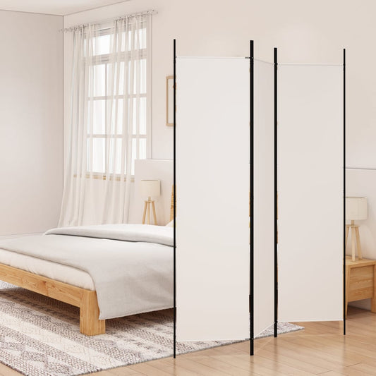 3-Panels Rumdeler Stof Hvid