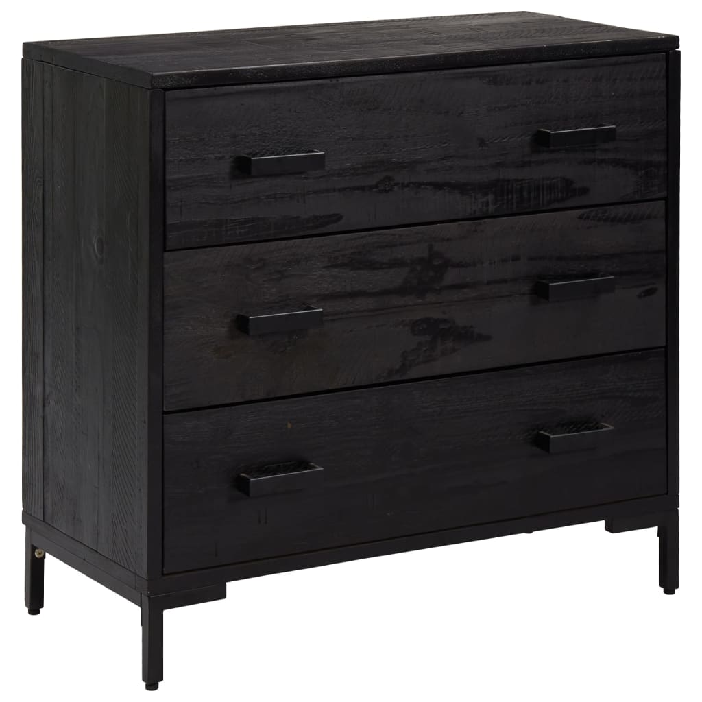 Kommode 75X35X70 Cm Massivt Fyrretræ