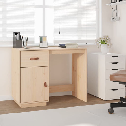 Skrivebord 95X50X75 Cm Massivt Fyrretræ