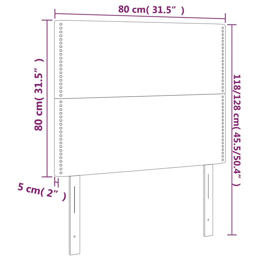 Sengegavle 2 Stk. 80X5X78/88 Cm Kunstlæder Hvid