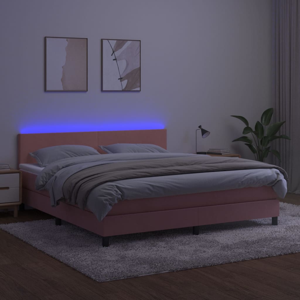 Kontinentalseng Med Madras Velour Lyserød
