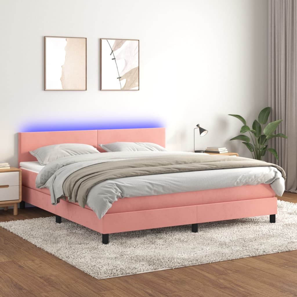 Kontinentalseng Med Madras Velour Lyserød