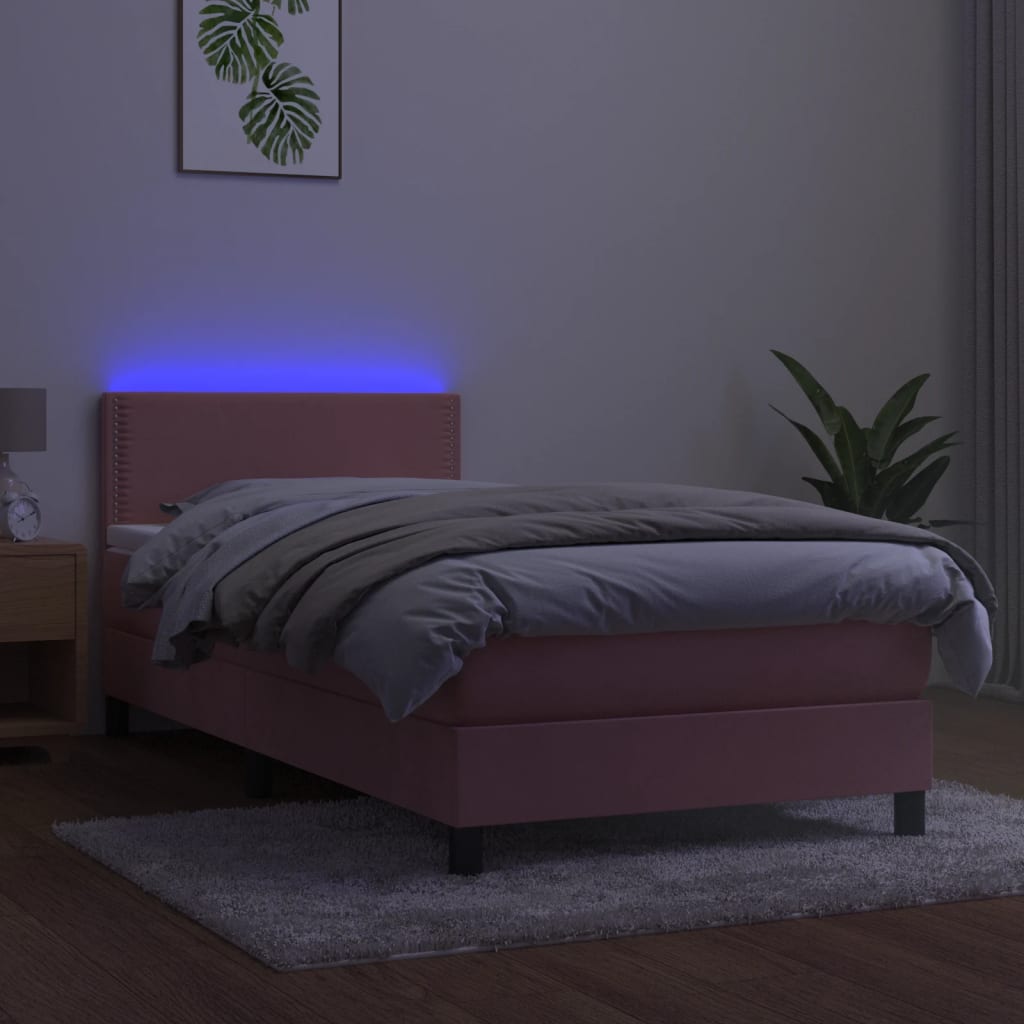 Kontinentalseng Med Madras Velour Lyserød