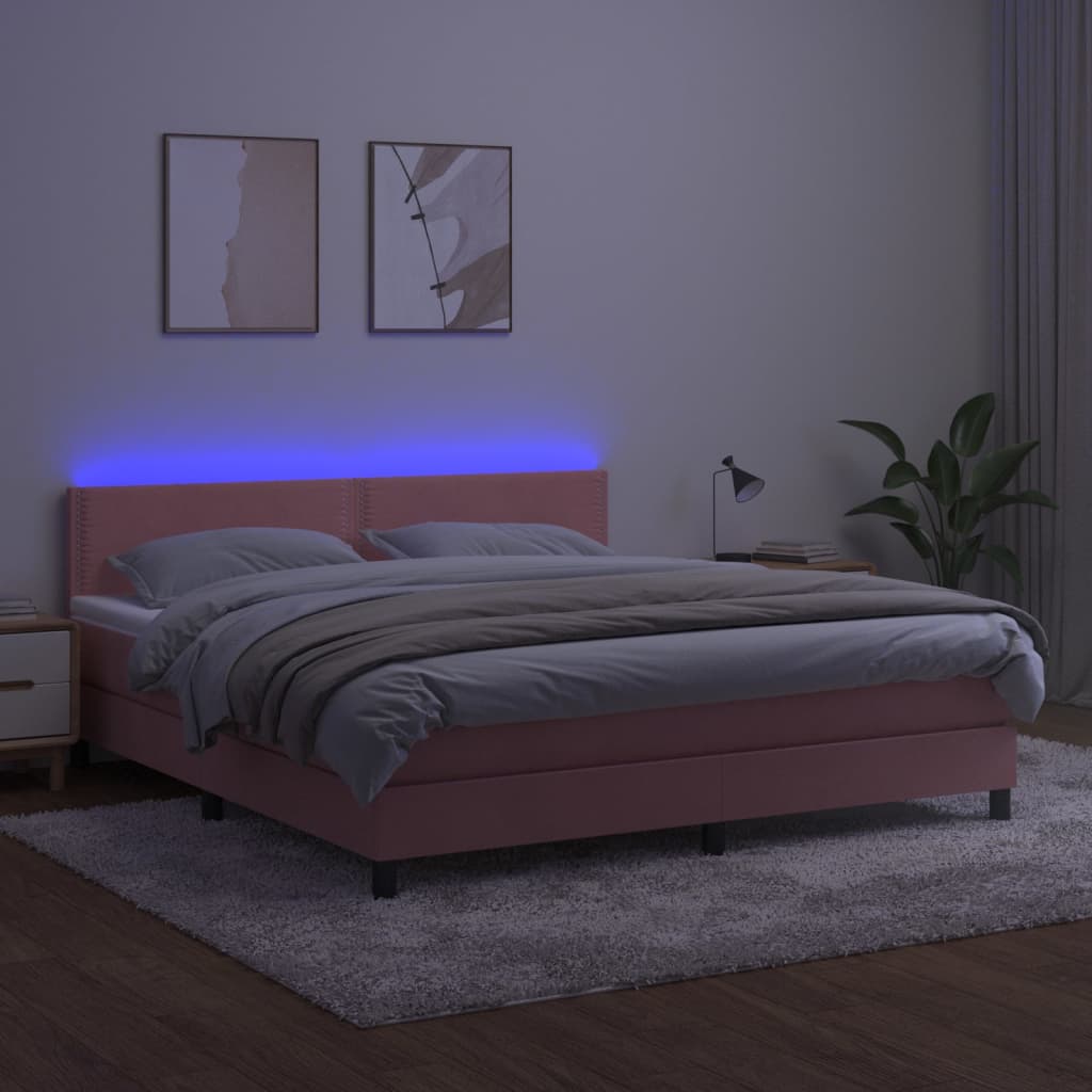 Kontinentalseng Med Madras Velour Lyserød