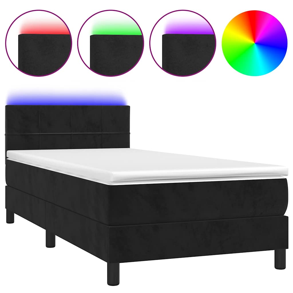 Kontinentalseng Med Led-lys 80x200 Velour - Billede 2