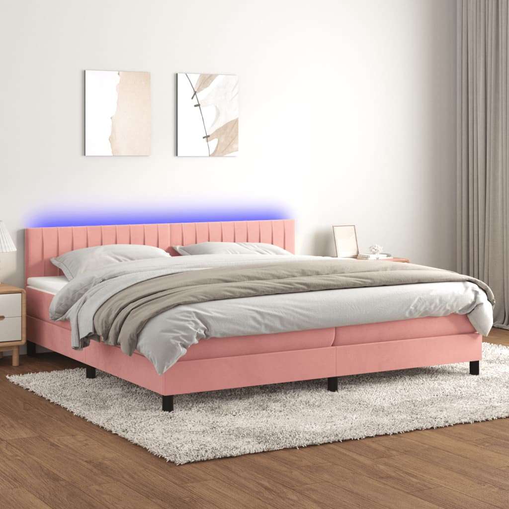 Kontinentalseng Med Madras Velour Lyserød variant