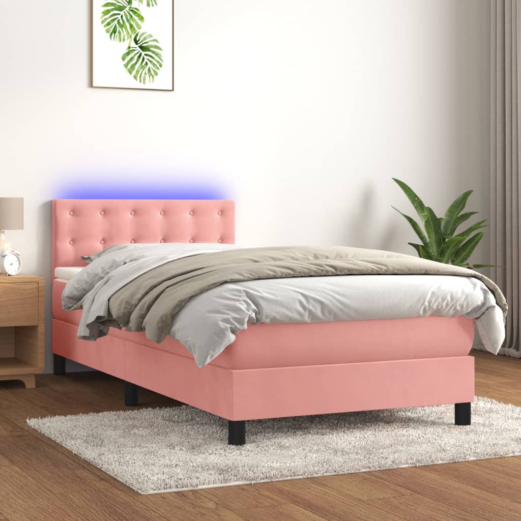 Kontinentalseng Med Led-lys 80x200 Velour