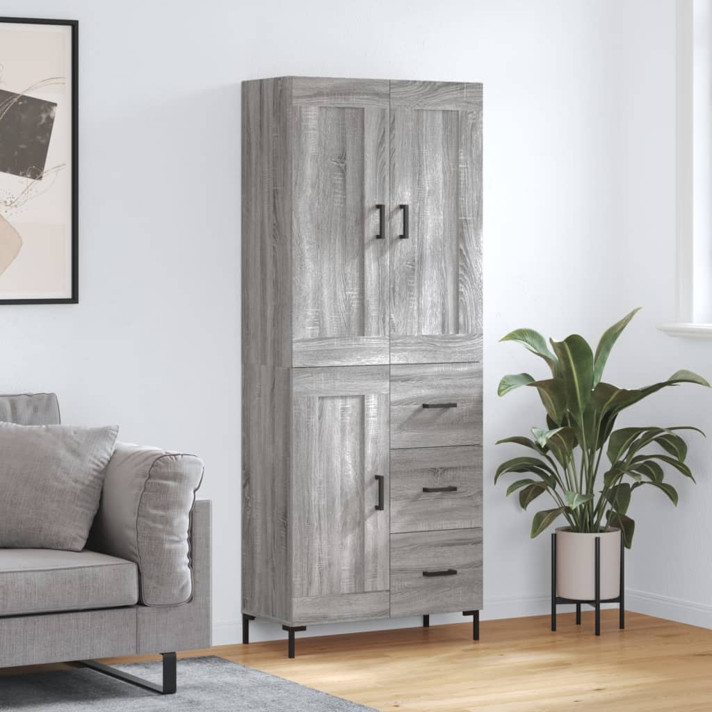 Højskab 69,5x34x180 Cm Konstrueret Træ