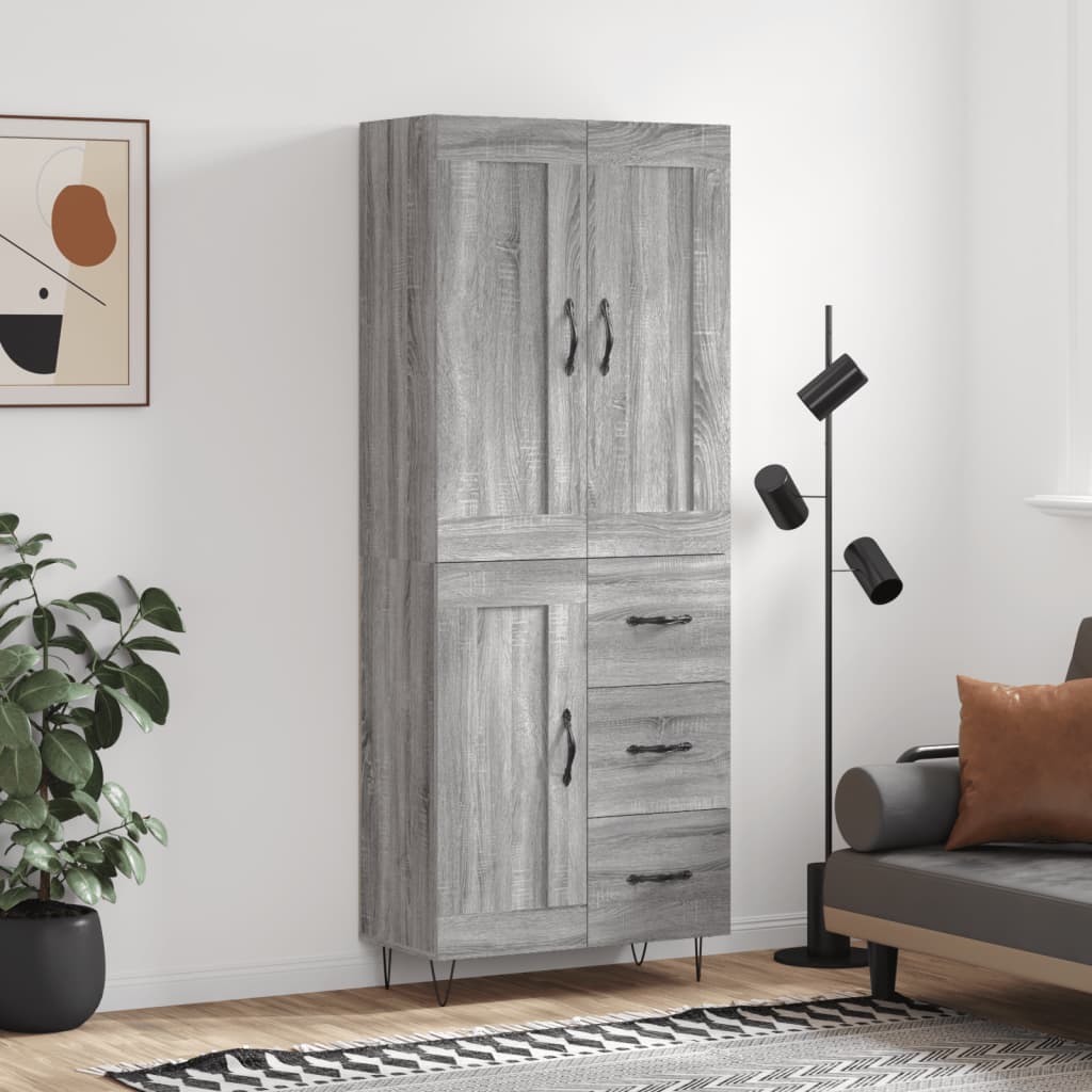 Højskab 69,5x34x180 Cm Konstrueret Træ