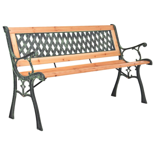 Havebænk 116 Cm Støbejern Og Massivt Grantræ