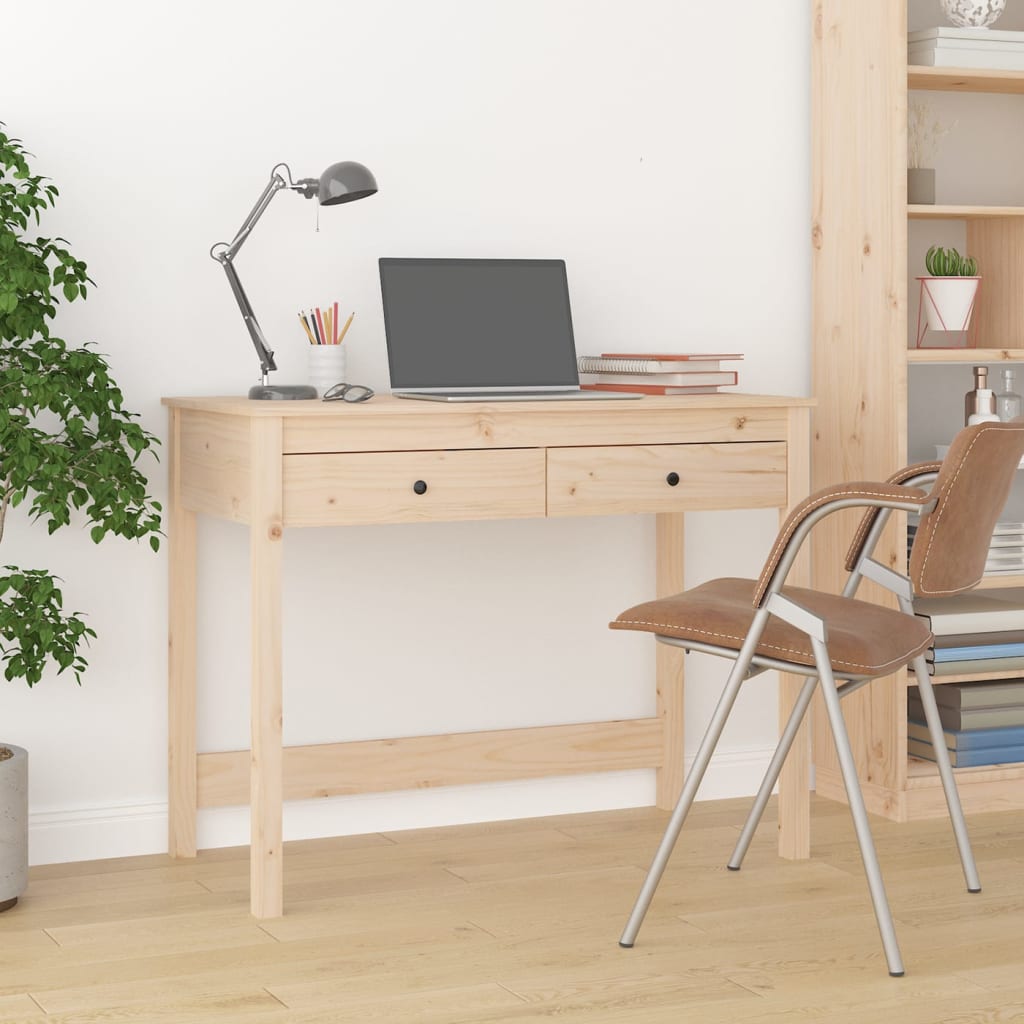 Skrivebord Med Skuffer 100X50X78 Cm Massivt Fyrretræ