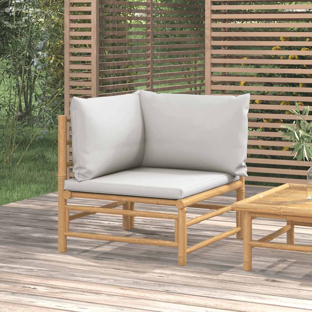 Hjørnemodul Til Havesofa Med Hynder Bambus - Variant 362278