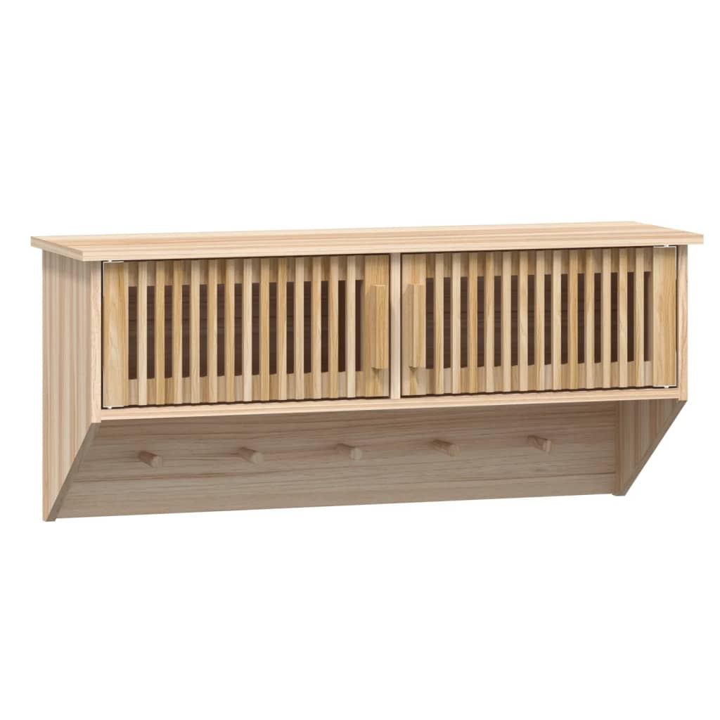 Væghængt Garderobe M. Knager 80X24X35,5 Cm Konstrueret Træ