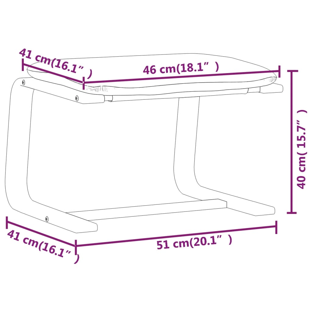 Fodskammel 51X41X40 Cm Stof Farvet
