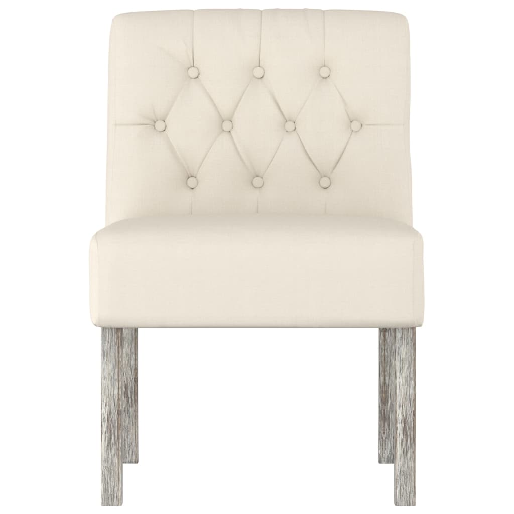 Stol Med Knapdesign Hør - Billede 3