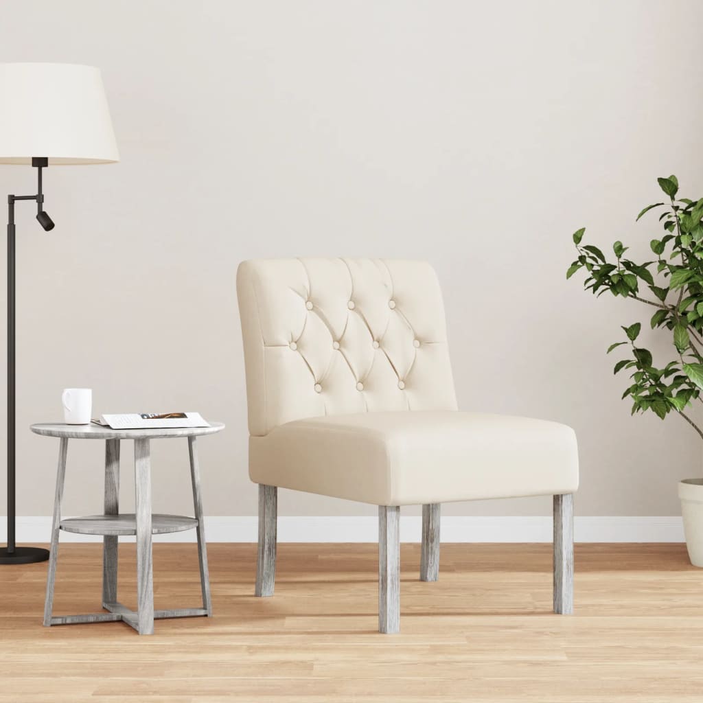 Stol Med Knapdesign Hør - Hovedbillede