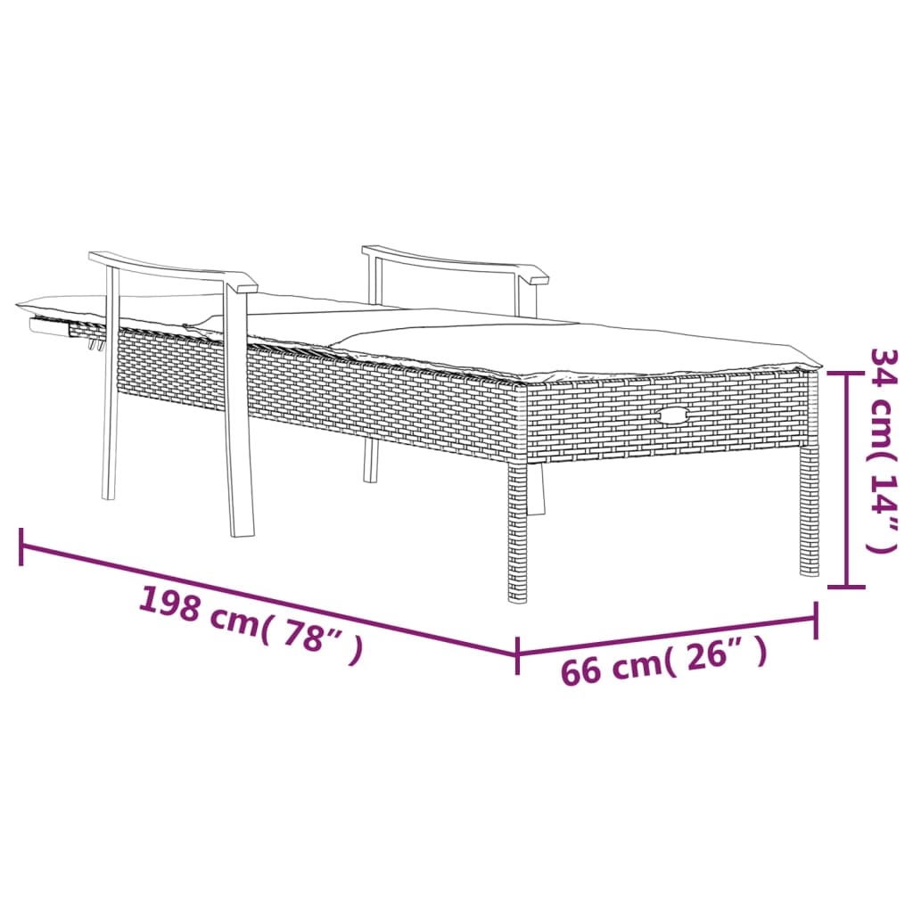 Liggestol Med Hynde Polyrattan