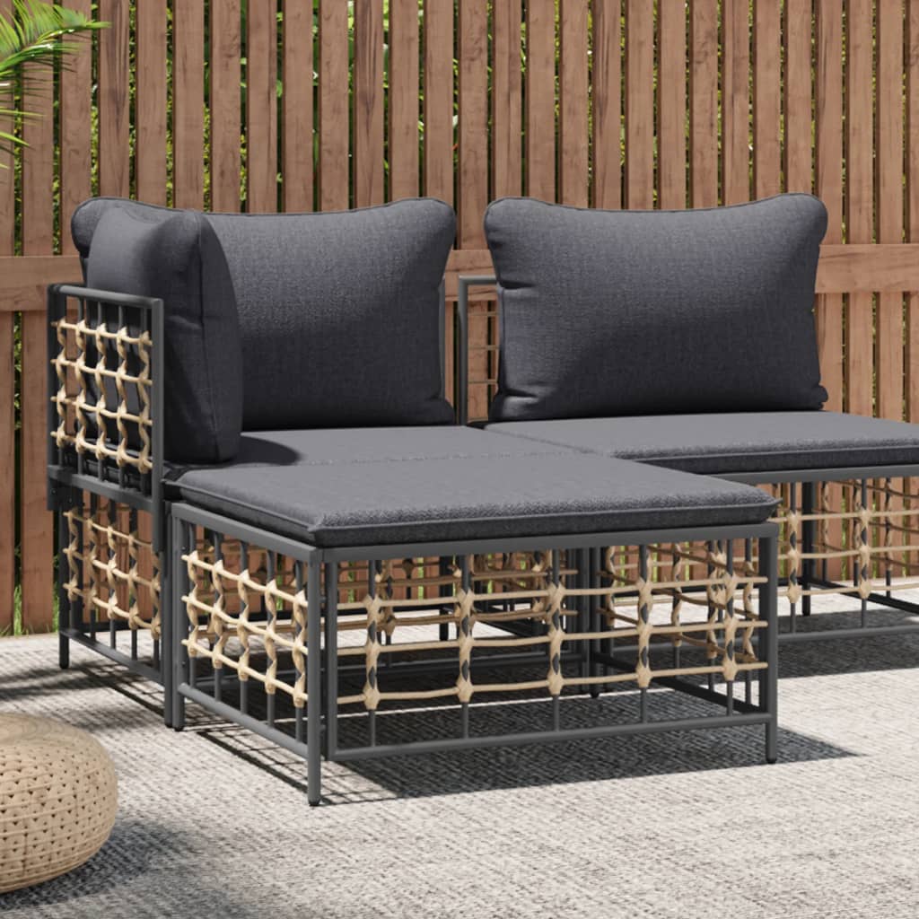 Haveskammel Med Hynde Polyrattan - Variant 364136