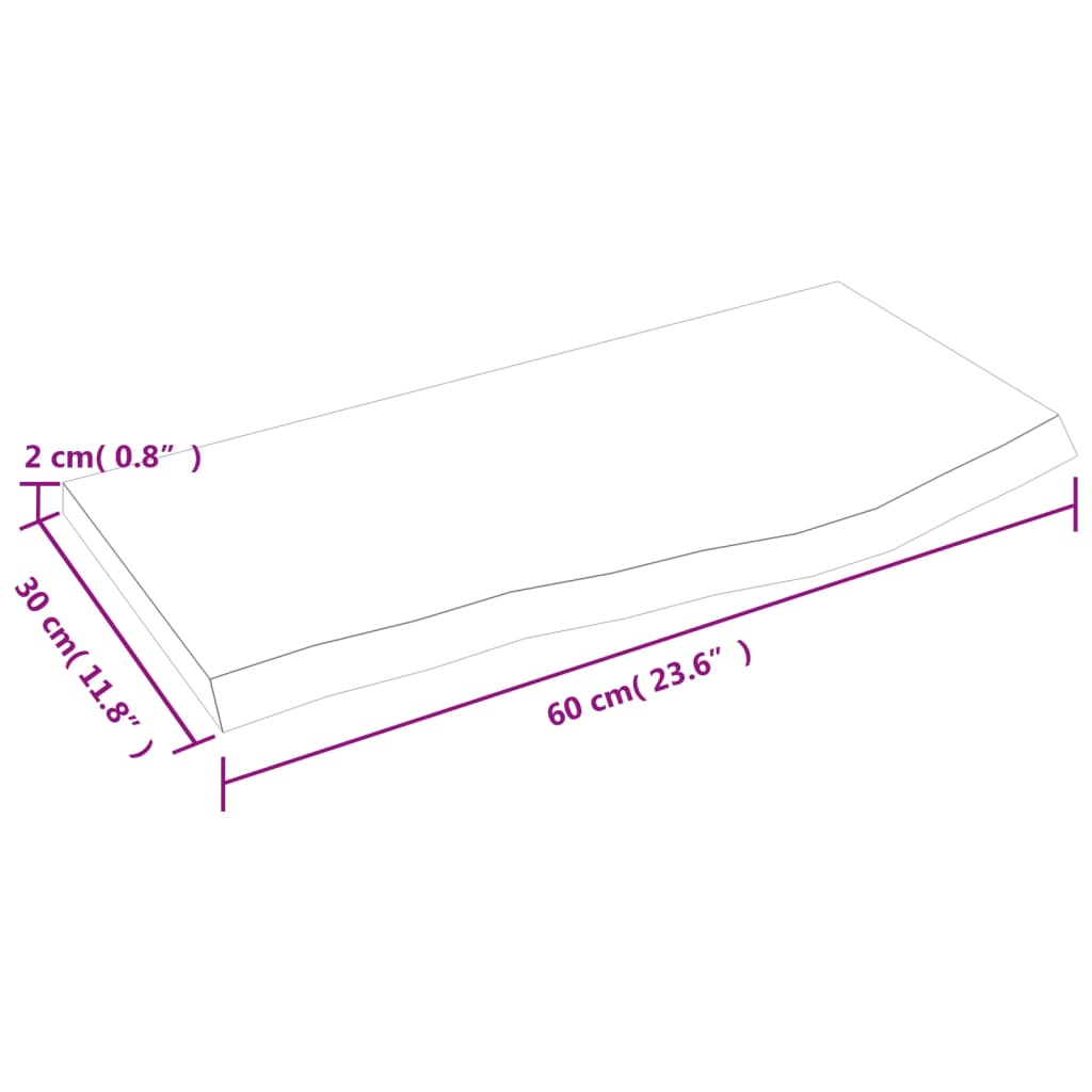 Væghylde 60x30x2 Cm Massivt Egetræ - Billede 7