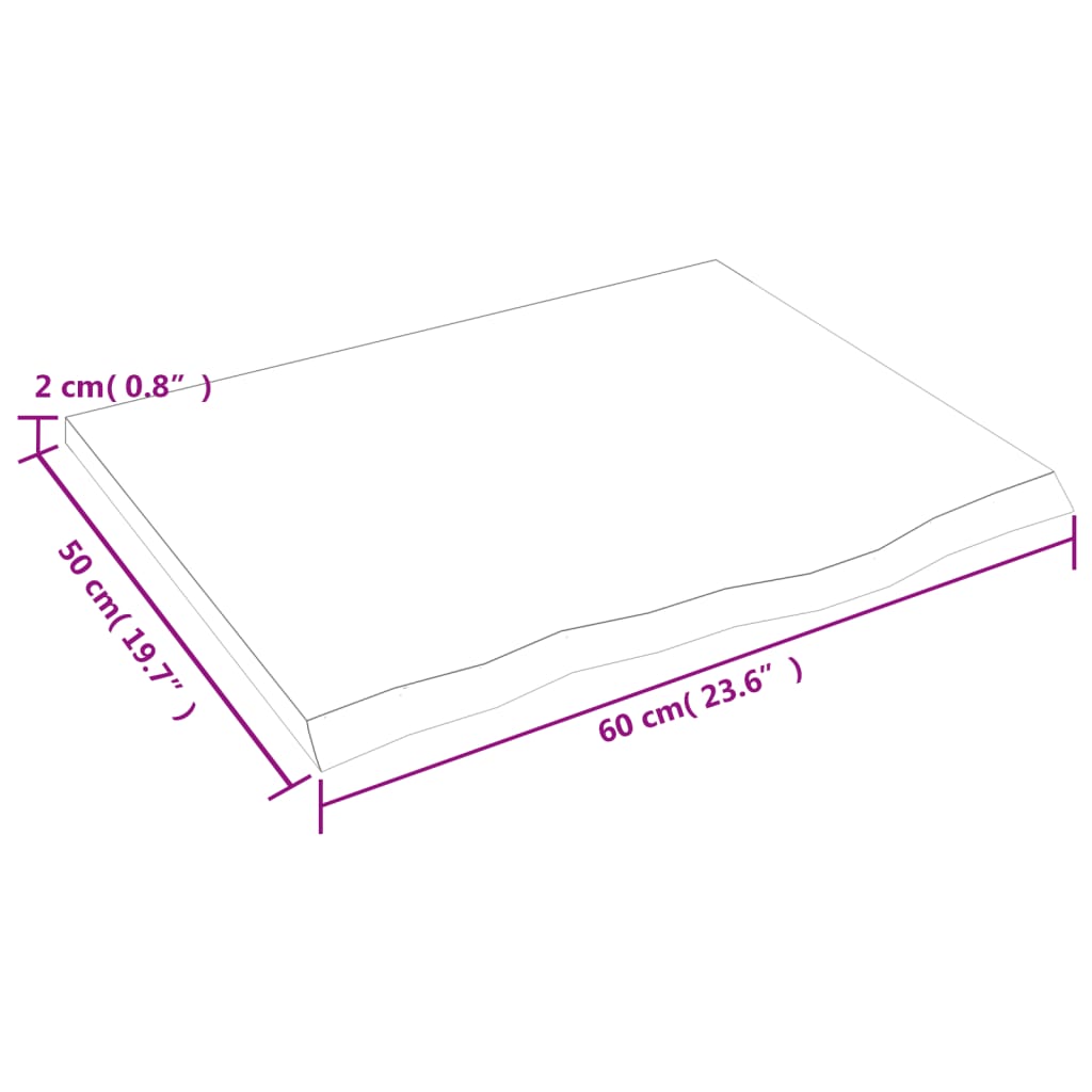 Væghylde 60x50x2 Cm Massivt Egetræ - Billede 7