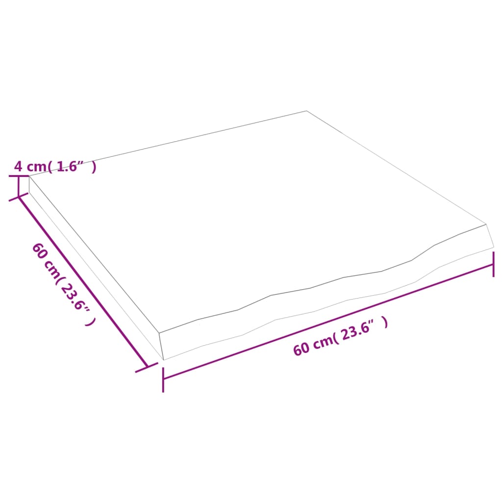 Væghylde 60x60x(2-4) Cm Massivt Egetræ - Billede 9