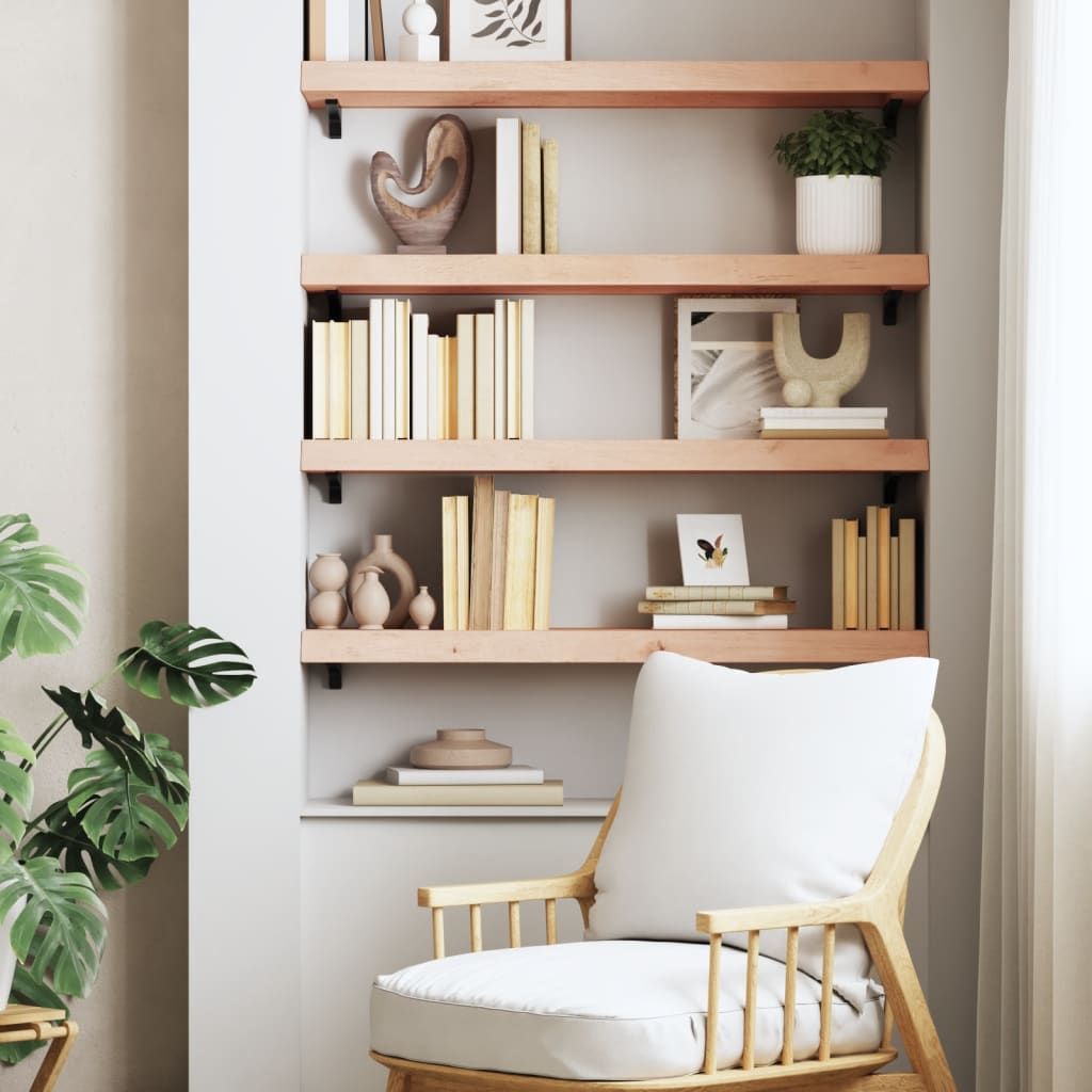 Væghylde 80x30x(2-6) Cm Massivt Egetræ - Billede 3