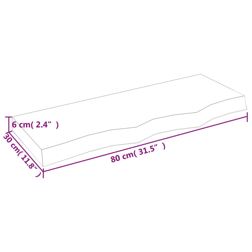 Væghylde 80x30x(2-6) Cm Massivt Egetræ - Billede 9