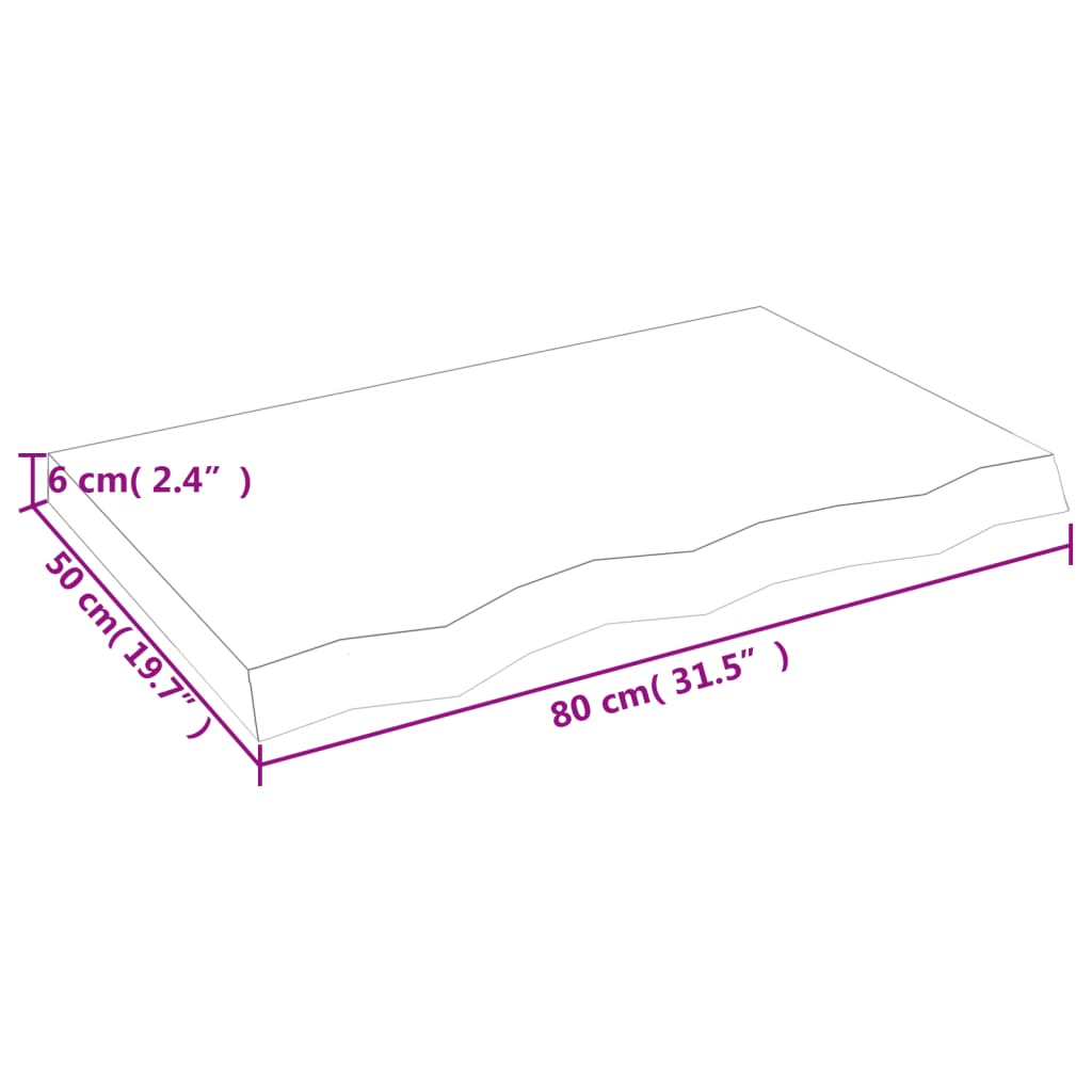 Væghylde 80x50x(2-6) Cm Massivt Egetræ - Billede 9