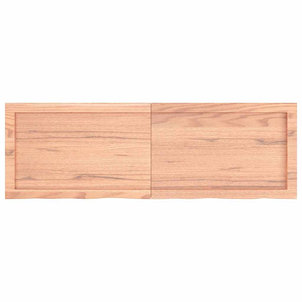 Væghylde 120x40x(2-6) Cm Behandlet Massivt Egetræ - Billede 2