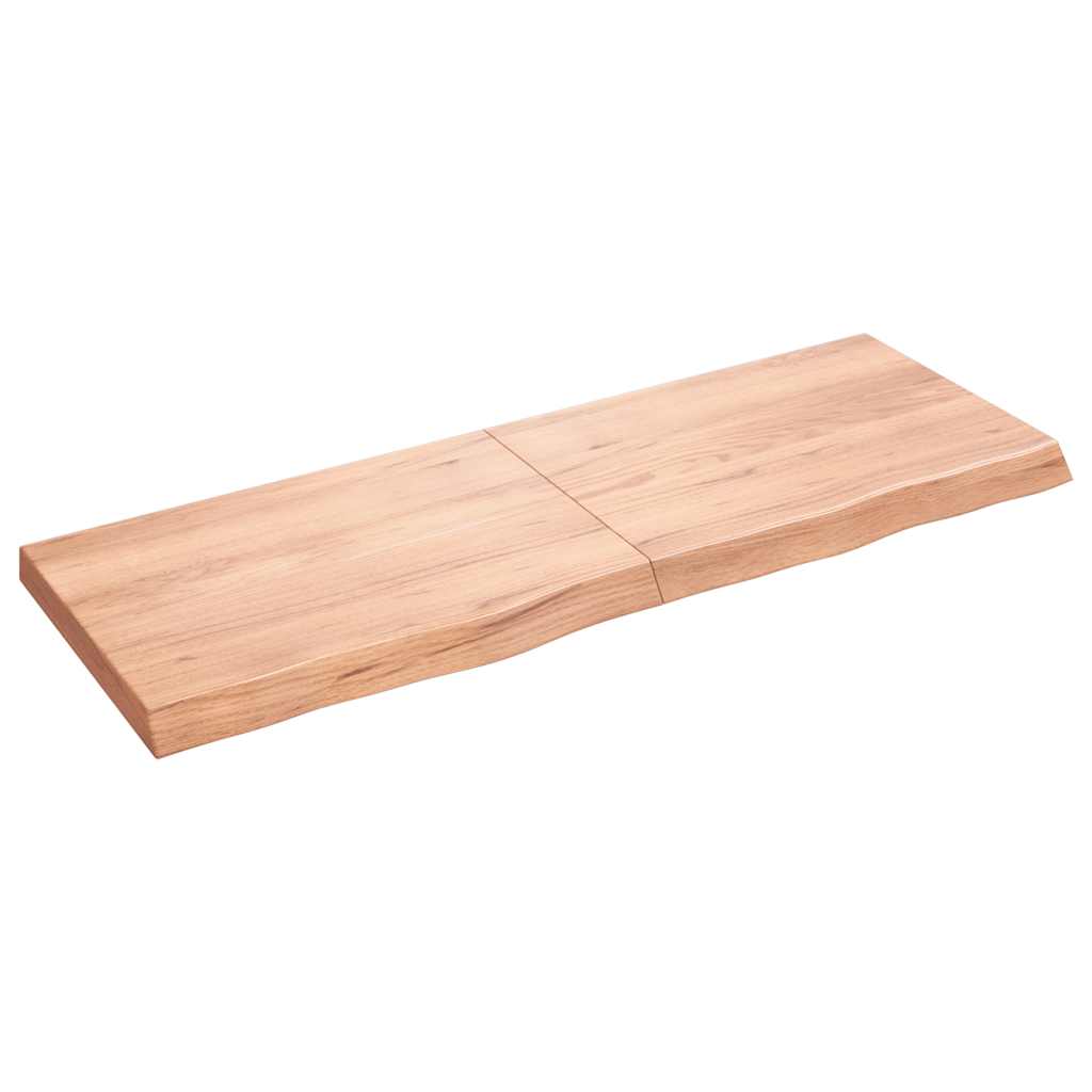 Væghylde 140x50x(2-6) Cm Behandlet Massivt Egetræ - Hovedbillede