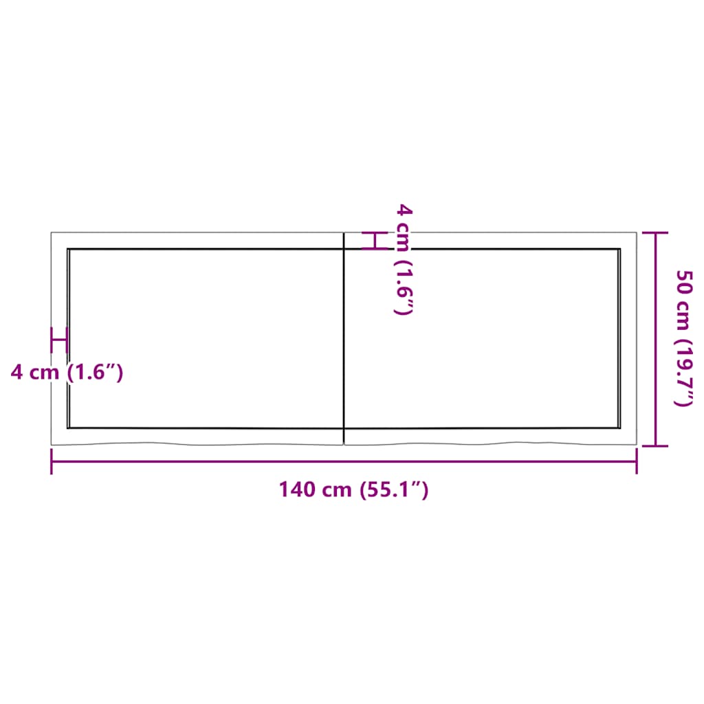 Væghylde 140x50x(2-6) Cm Behandlet Massivt Egetræ - Billede 10