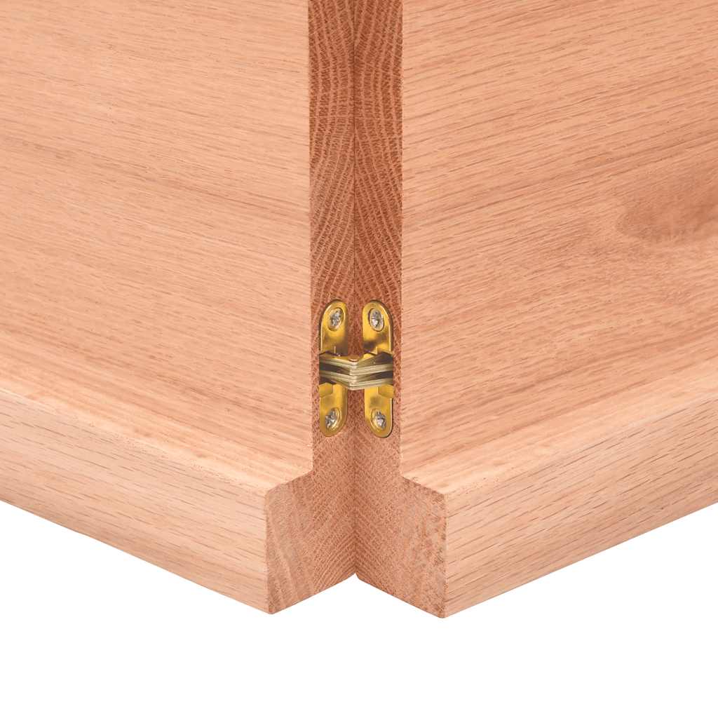 Væghylde 180x60x(2-4) Cm Behandlet Massivt Egetræ - Billede 4