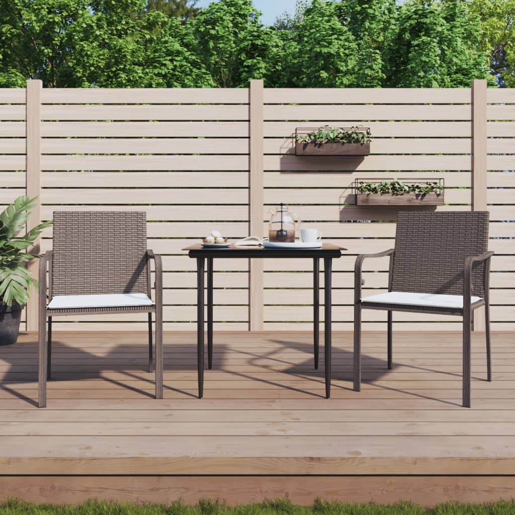 Spisebordssæt Til Haven 9 Dele Med Hynder Polyrattan Og Stål
